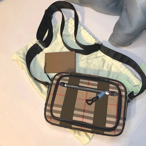 

designer tb camera square check stripes crossbody bag luxury classic vintage nylon leather women's mens purses pochette handbag tote sh