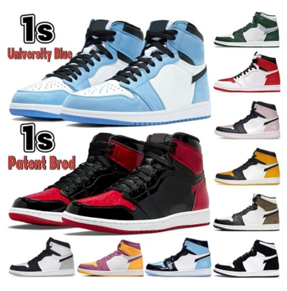 

2023 air jordas jorden1s jordas jordon shoes 1s basketball jumpman high og jodan retro sneakers mid laser blue pink glaze sports trainers, Black