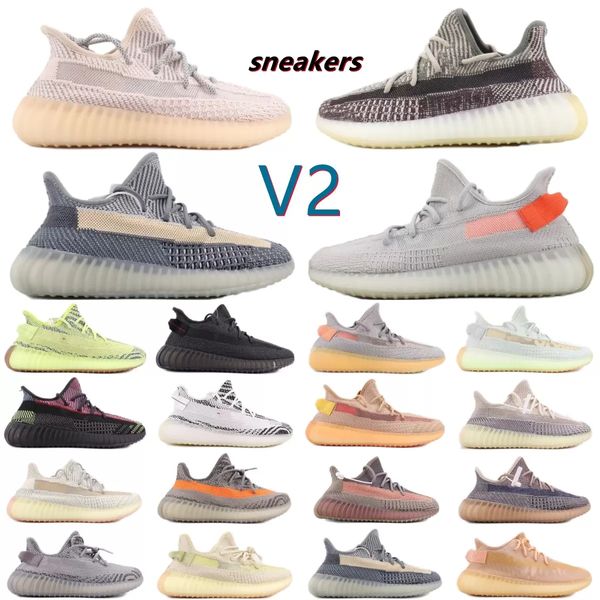 

light breathable couples running shoes designer fashion personality shamrock men women sports shoes yeezys yezzys boosts 35 350 v2 sneakers, Black