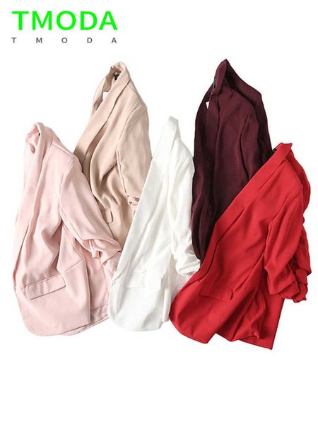 

women's suits blazers t moda 2022 summer women chic twill thin pink blazer gathered pockets vintage office wear coat chic outerwear 11, White;black