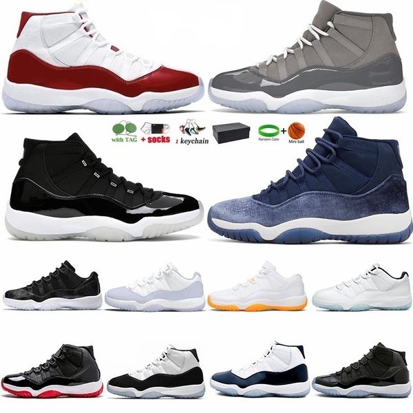 

11 basketball shoes 11s navy velvet high cherry cool grey bred concord space jam gamma low legend blue jump xi mens womens sport sneaker tra