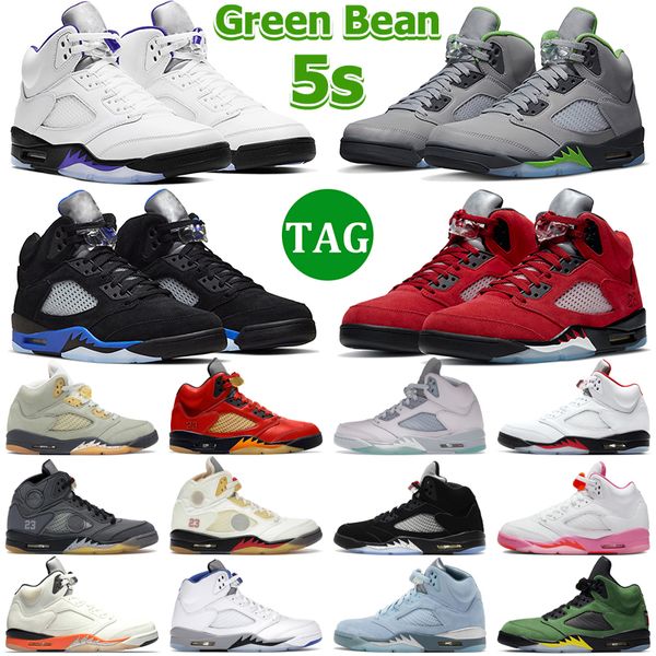 

jumpman 5 men basketball shoes green bean racer blue dark concord raging bull red jade horizon moonlight fire red mens trainers sports sneak