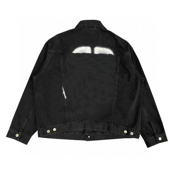 

mens jackets classic paris style denim jacket thin coat print letter casual stylist overcoat outwear, Black;brown