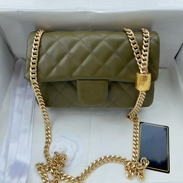 

womens purse bags classic lambskin flap quilted gold crush ball metal hardware matelasse chain crossbody outdoor sacoche handbag 22x14cm