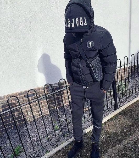 

brand designer trapstar down jacket men's embroidery coat winter warm street couple dress, Black
