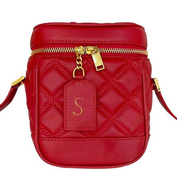 

designer bagbagdiamond lattice cosmetic bag handbag crossbody shoulder bucket genuine leather women make up s purse chain toiletry pouch squ