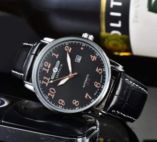

Zeppelin Watch for Men Top Brand Luxury Men Quartz Wristwatches Breathable Leather Strap Waterproof Business Casual Men Watch
