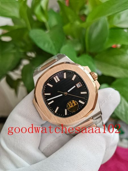 

u1 fantastic watches for 5711/1r-001 5711 champagne black dial 40mm eta movement automatic mechanical 18k rose gold stainless steel bracelet, Slivery;brown