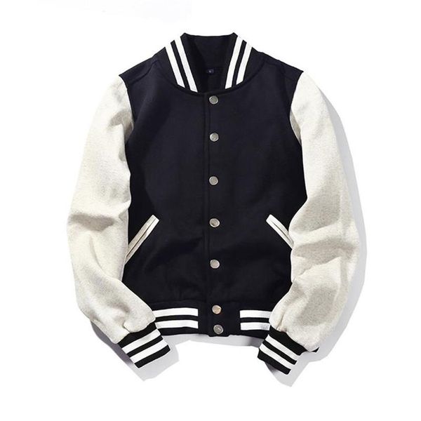 

college varsity baseball jackets solid color fashion letterman outerwear for couples uniform men's270z, Black;brown