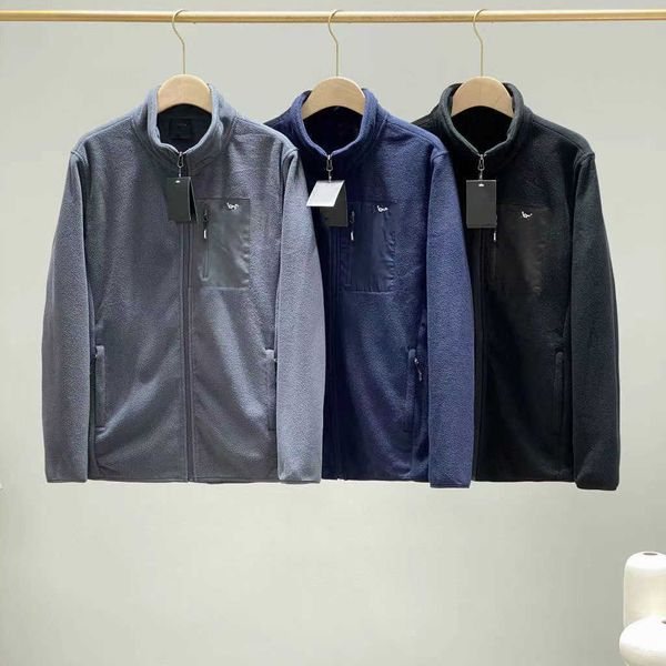 

men's jackets autumn 2022 new urban outdoor leisure men's warm fleece thin fleece stand collar coat, Black;brown