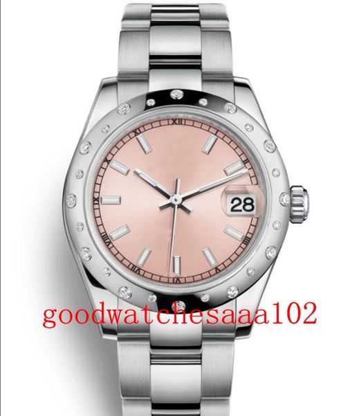 

classic series ladies watch for new version 178344 red dial 31mm automatic mechanical 18-karat white gold with diamonds women's fashion, Slivery;brown