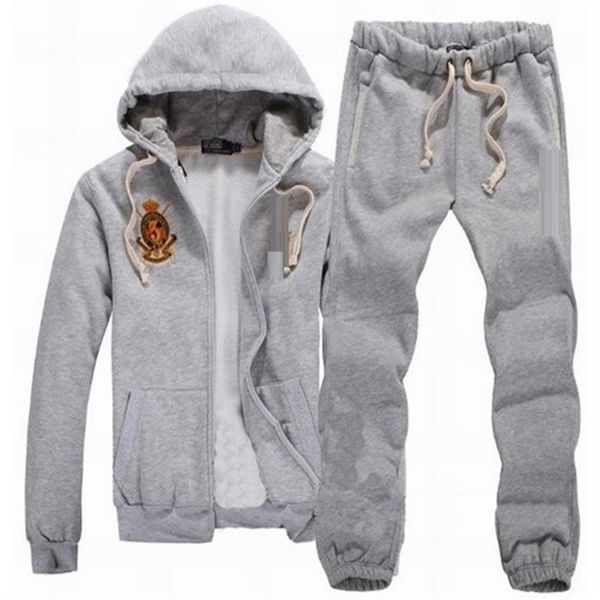 

new sweatshirts mens tracksuits winter jogging sportsuits fashion running sportswear big horse hoodies trousers coats pants jacket206x, Gray