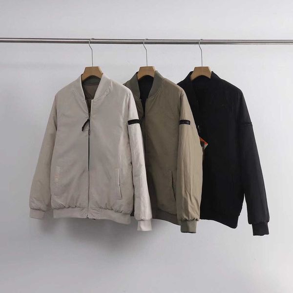 

men's jackets autumn and winter 2022 men's jacket casual sports double sided heavy cotton, Black;brown