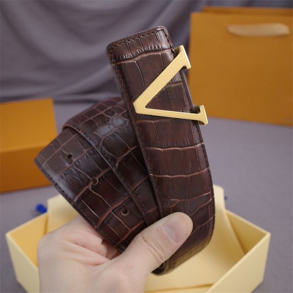 

Luxury Designer Belt Triomphe Belts Cintura Men Belt Alligator Letter Gold Buckle Good Quality Womens Belts, Free