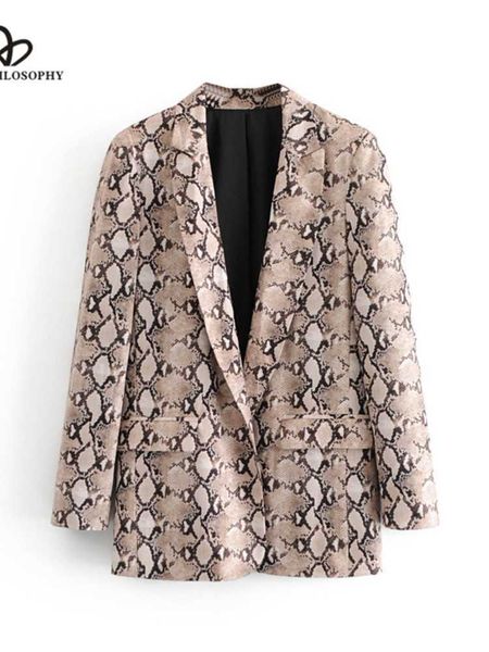 

women's suits blazers herstory vintage snake print blazer pockets notched collar long sleeve coat outerwear female retro casaco feminin, White;black