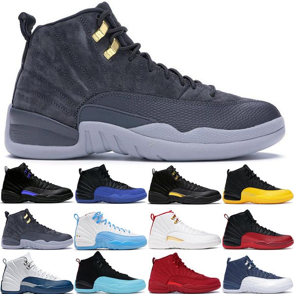 

classic retro 12 basketball shoes 12s emoji fiba stealth university blue twist playoff black dark concord gamma indigo hyper royal mens spor