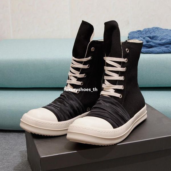 

rick boots sneakers boots canvas shoes high owen booties black lace up breathable slipper men women trainers 35-45