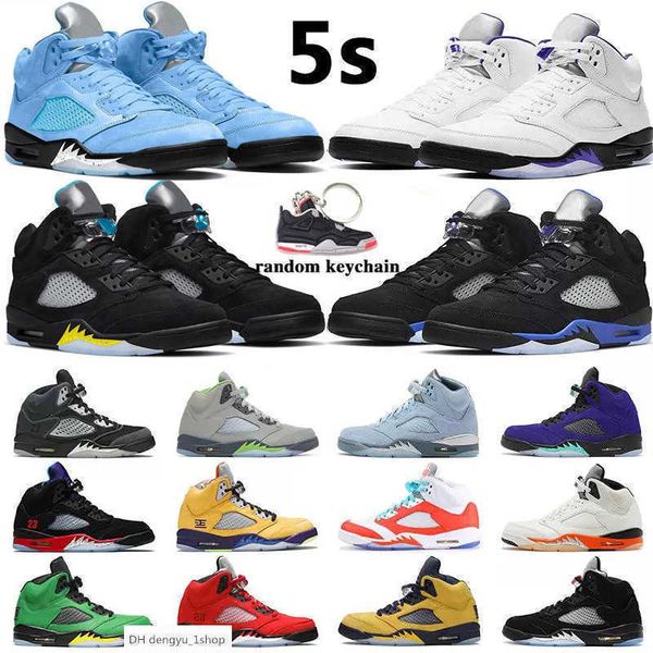 

men jumpman 5 basketball shoes 5s unc raging red concord blue bird racer blue metallic green bean anthracite alternate bel sp air1 jordas 4, Black
