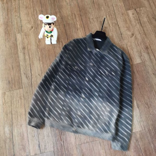 

jacket womens gradient color full printed letter logo denim coat joker lovers male and female style jackets loose casual women wear 2 colors, Black;brown