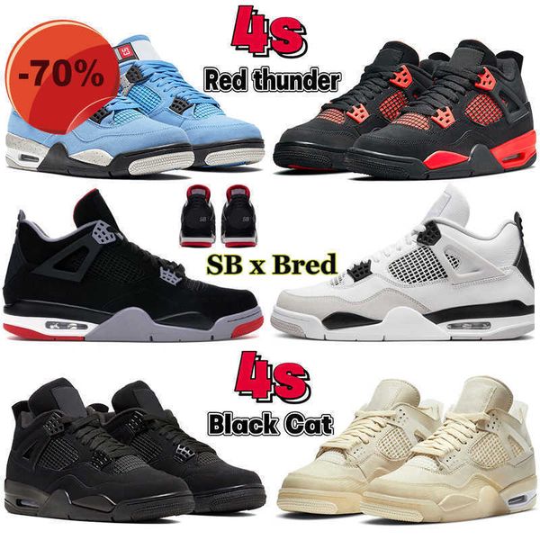 

basketball shoes sneakers sports trainers black cat white oreo infrared cactus jack cool grey outdoor jumpman 4 men 4s bred mens womens