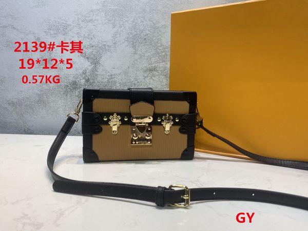 

highs quality designer shoulder bags tote rectangular soft leather box alloy zipper detachable shoulder strap handbag wallet purse