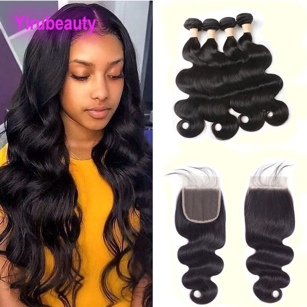 

peruvian 100% human hair brazilian indian double wefts 4 bundles with 5x5 lace closure body wave 5 pieces/lot natural color, Black;brown