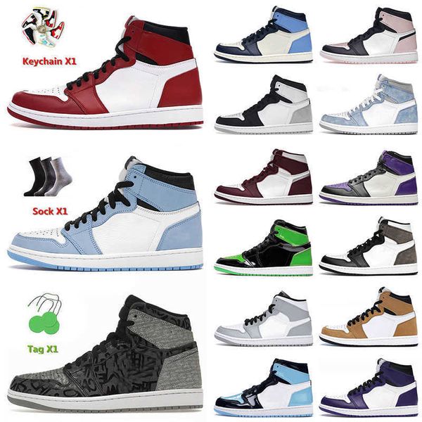 

1 1s high mens basketball shoes university blue chicago rebellionaire carbon fiber jumpman hyper royal silver toe men women sports sneakers, Black