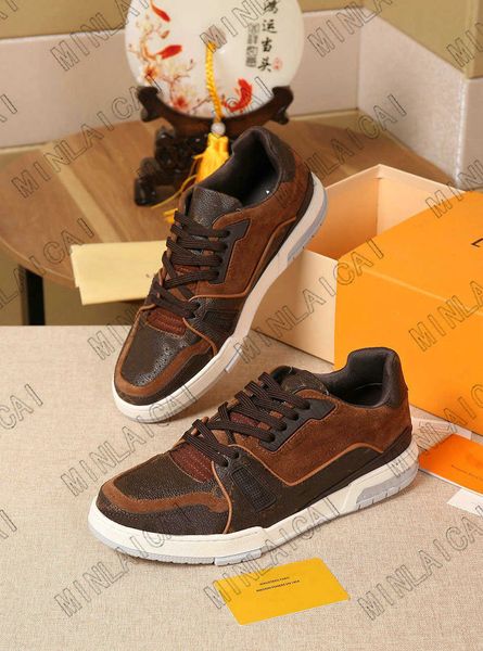 

hiking footwear trail calfskin sneaker rubber outsole canvas leather mans luxurys designers sneakers runner old flower lace-up shoes
