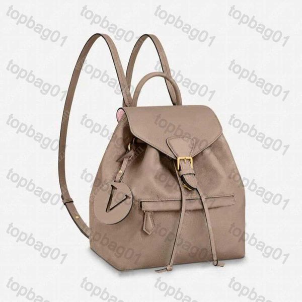 

montsouris backpack woman classic brown flower fashion leather travel bag designer buckle tie rope backpacks turtledove sperone m45501 m4520