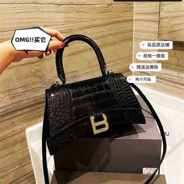 

designer hourglas bags balencaigass new bshaped cowhide crocodile pattern advanced sense versatile one shoulder messenger net red same handb