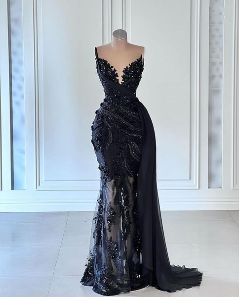 

black prom dresses sleeveless v neck lace appliques sequins evening dresses spaghetti straps beaded hollow floor length evening dress plus s