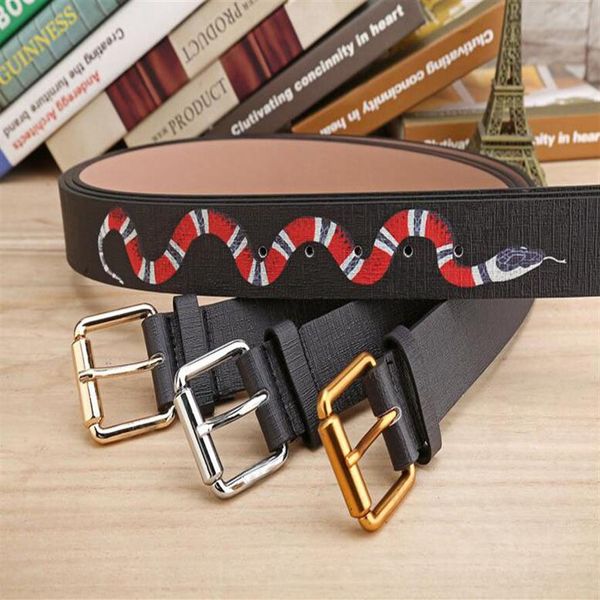 

new black color luxury designer belts fashion snake animal pattern buckle belt mens womens belt ceinture for gift285e, Black;brown
