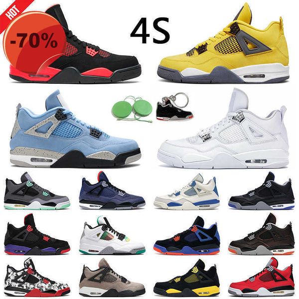 

boots jumpman 4 retro pure money basketball shoe 4s university blue taupe haze white cement sail back cat mens trainer outdoor sports sneake, Black