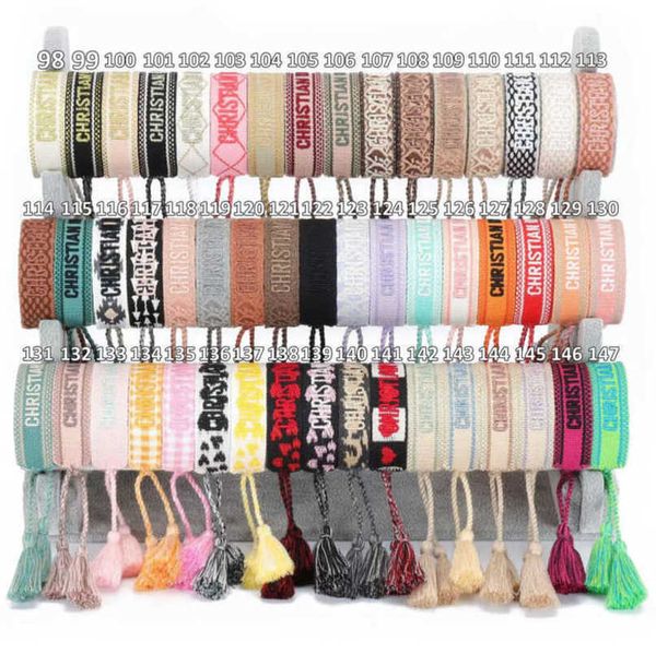 

luxury fashion women's bracelets d brand designer bangle embroidery wrist rope bohemia tassel hand woven bracelet men's girl simpl, Golden;silver