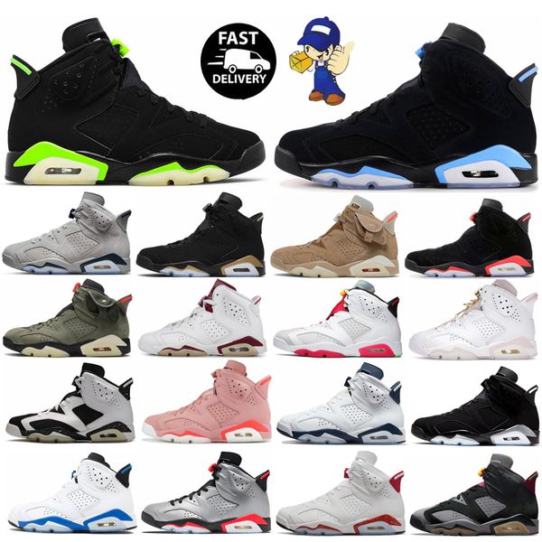 

basketball shoes 6 6s mens and women designer sports sneakers trainers university blue bordeaux infrared dmp olive red oreo, Black