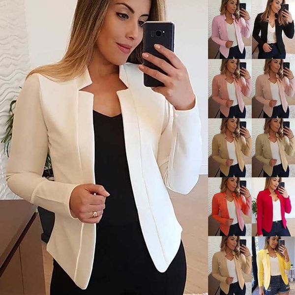 

women's suits blazers fall fashion women solid color long sleeve stand collar slims fit blazer coat women's clothing blazers fashi, White;black
