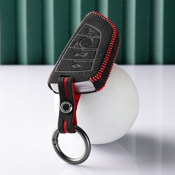 

alcantara for bmw x3 x1 x5 x2 x4 x6 x7 325 530 525 730 740 key case cover keychain protective shell car accessories