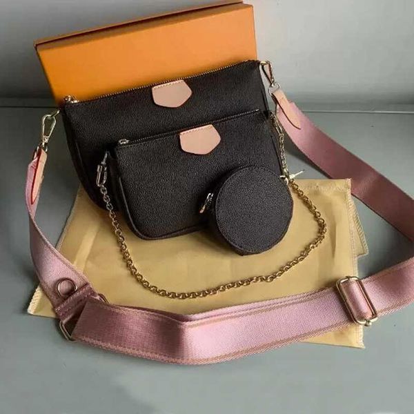 

3 piece brand luxury designer women shoulder bag fashion chain tote clutch crossbody s hand pochette removable hands wallet