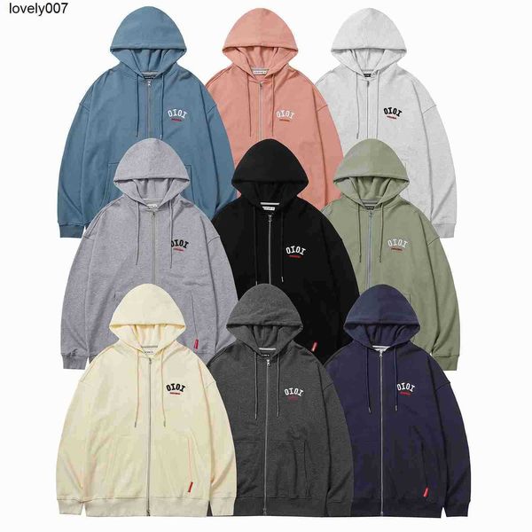 

men's hoodies designer sweatshirts oioi hooded sweater cardigan zipper star same korean version couple pure cotton coat men women, Black