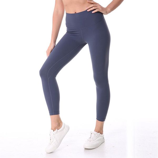 

32 yoga leggings solid color high waist gym clothes women legging running fitness exercise pants workout overall full length tight340a, Black