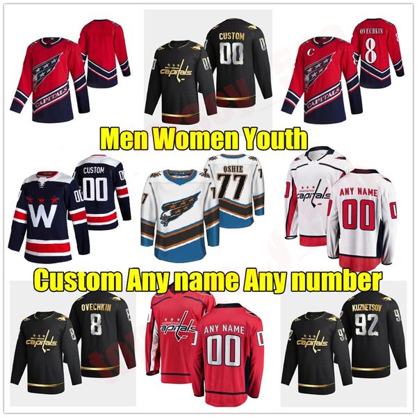

new 2022-23 darcy kuemper capitals reverse retro jersey washington alex ovechkin john carlson tom wilson t.j. oshie evgeny kuznetsov nicklas, Black;red
