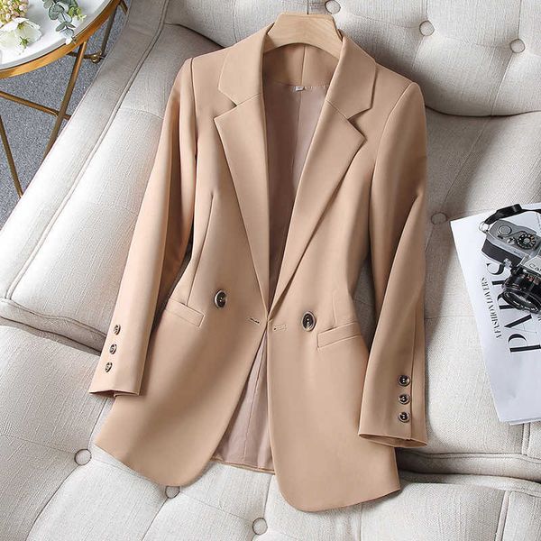 

women's suits blazers khaki suit women's coat spring autumn 2022 new fashion korean long sleeve blazers woman jacket casual office, White;black