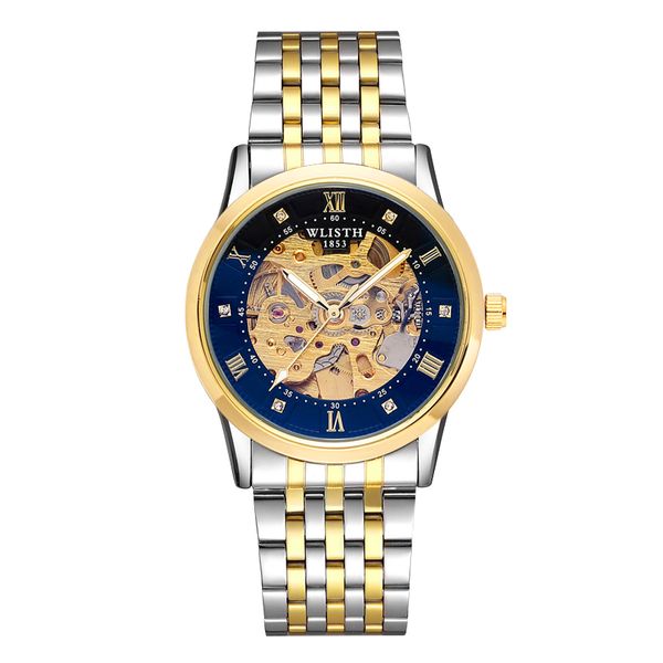 

hollow watch man luxurious watch mechanical watches skull 40mm stainless steel wristwatch waterproof sapphire luminous hombre montre de luxe, Slivery;brown