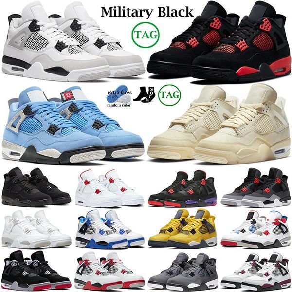 

basketball shoes military black university blue 4s pure money jumpman 4 white oreo men woman baskets sail lightning black cats purple cheap