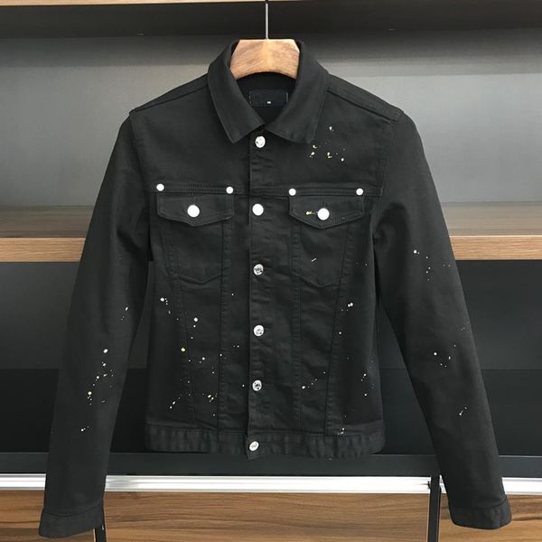 

european-american style famous brand men's shirt men denim jacket direct-stitching motorcycle jacke x332z, Black;brown
