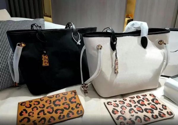 

genuine leather shoulder bags designer leopard mm pm tote handbag womens pouch wallet composite beach bags shopping clutch wild heart capsul