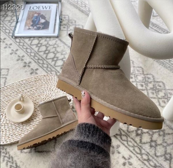 

designer australia classic warm boots womens half snow boot ankle 58541 winter full fur fluffy furry satin ankle bootss booties slippers us4, Black
