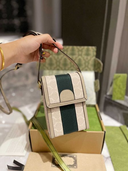 

designer bag and letter hangbag webbing ladies red mini bags green flip plaid phone classic pattern messenger milk tea color square adjustab