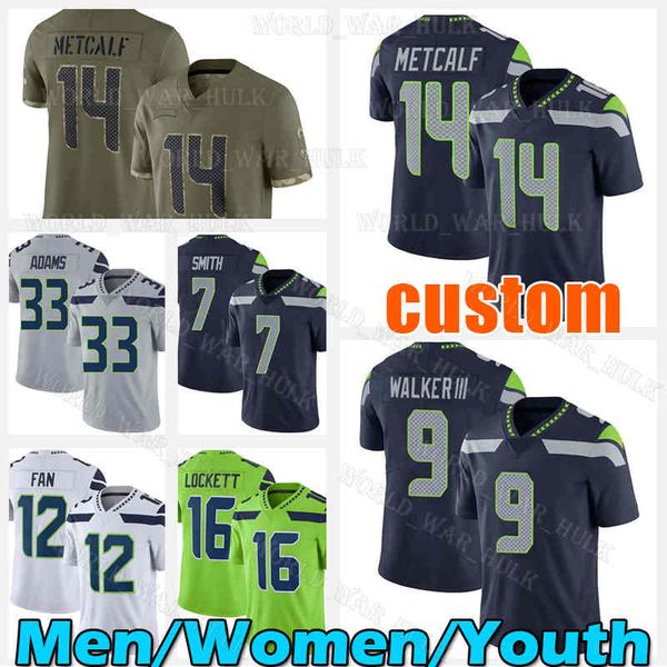 

14 dk metcalf jersey 7 geno smith football tyler lockett seattle jamal adams 9 ken walker iii tariq woolen noah fant charles cross seahawks, Black;red