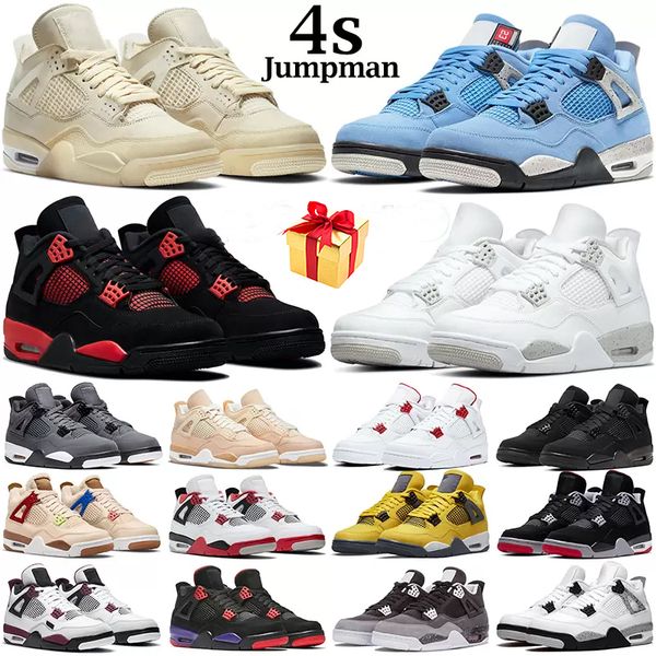 

4 retro basketball shoes men women 4s military black cat university blue red thunder sail white oreo midnight navy mens trainers outdoor spo
